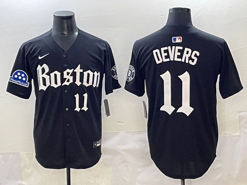 Men 2025 Boston Red Sox #11 Devers Black Five generations Joint Name Nike MLB Jersey style 21->boston red sox->MLB Jersey